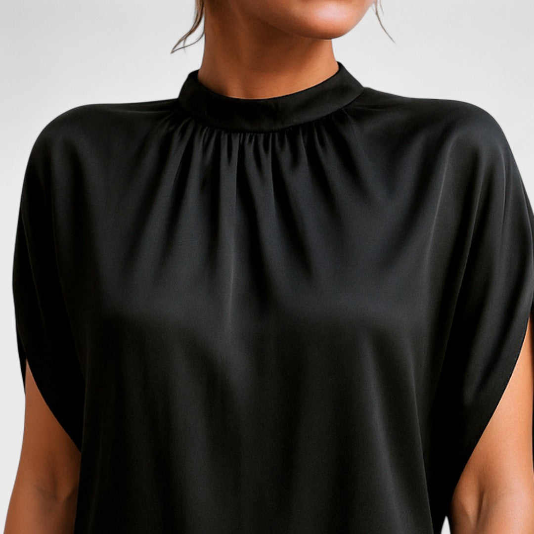 Natascha | Women's Relaxed Mini Dress with High Collar