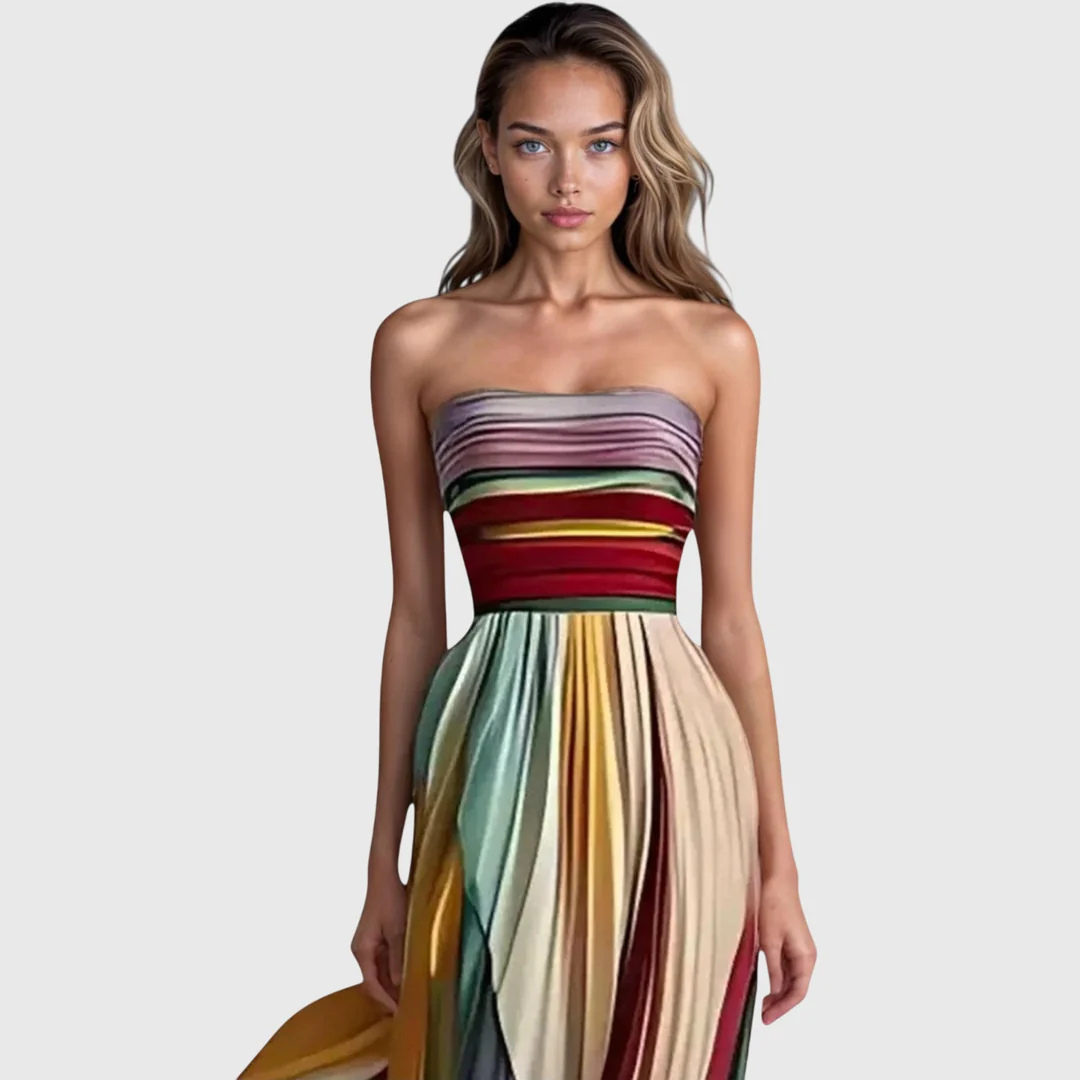 Regine | Women's Strapless Mehrfarbig Shorts Maxi Dress