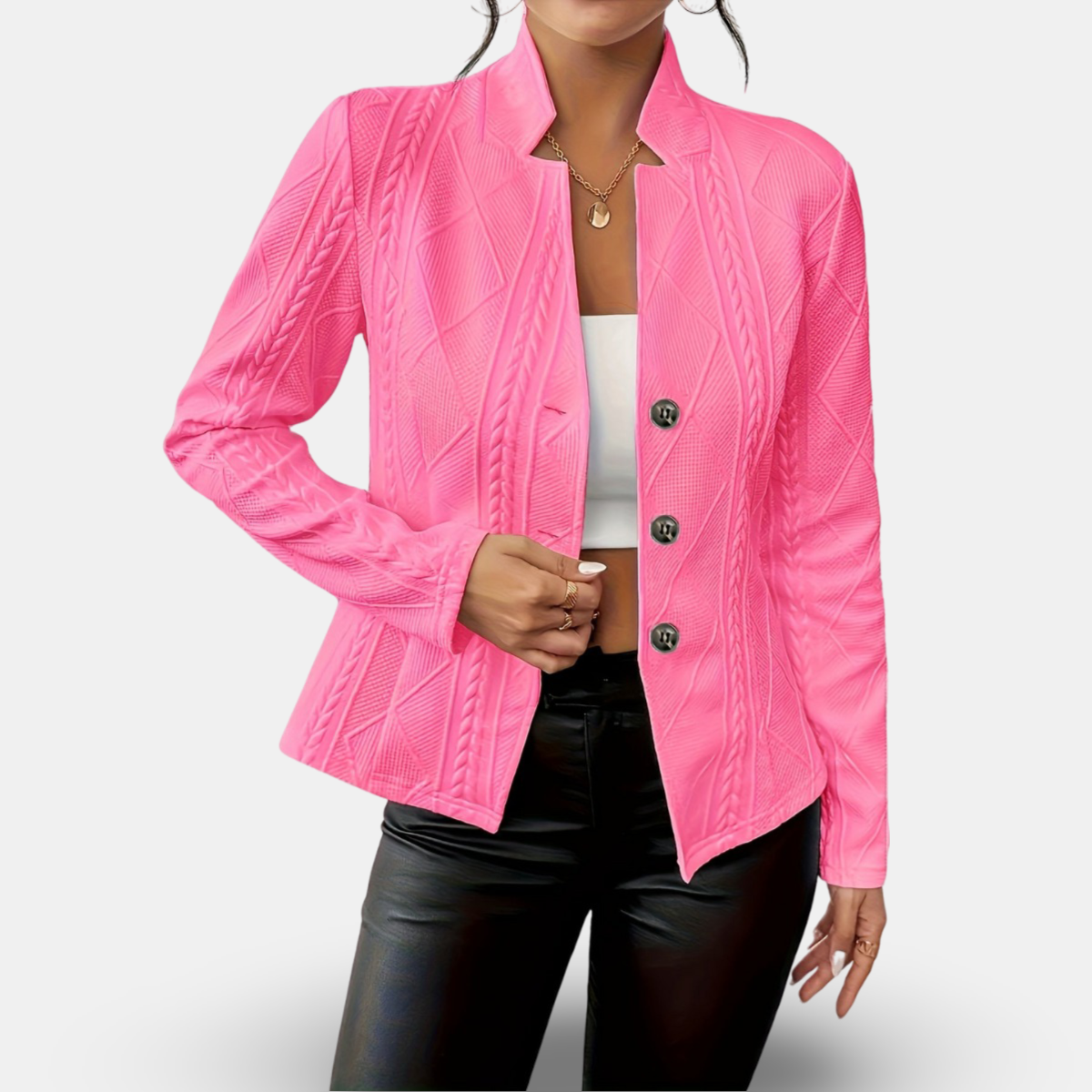 Chloe - Stylish Lightweight Buttoned Blazer Jacket