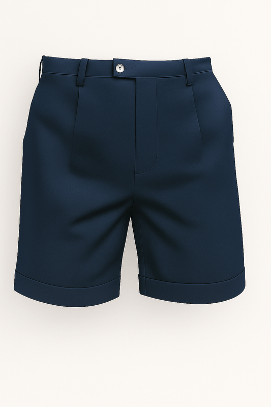 Hugo | Stylish Navy Men's Pleated Shorts