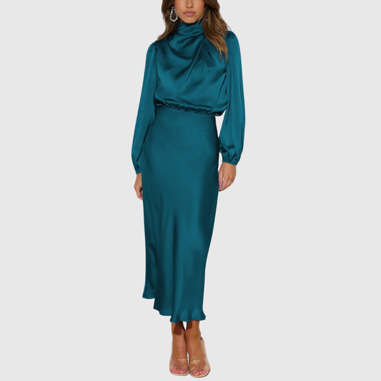 Donatella | Women's Satin Maxi Elegant Dress