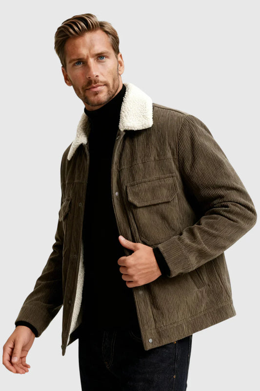 Victor | Premium Velvet Jacket with Sherpa Collar