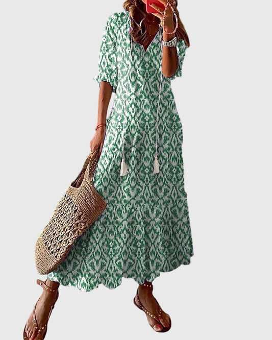 Michaela | Women's Maxi V-Neck Beach Dress