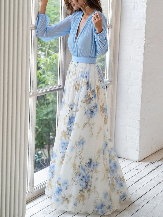 Natalina | Women's Maxi V-Neck Floral Dress