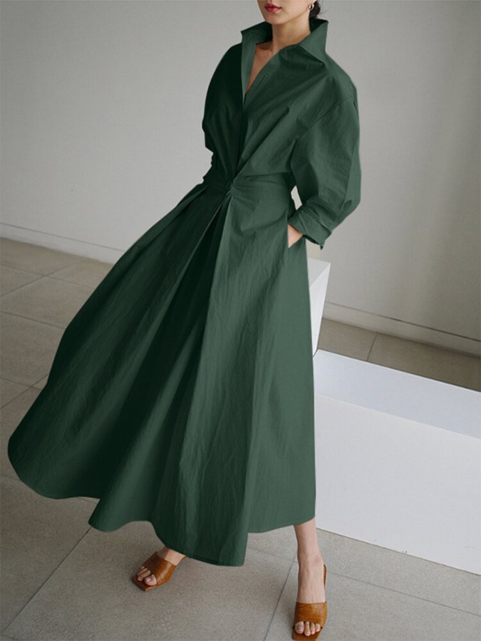 Jessica | Women's Fitted Shirt Maxi Dress