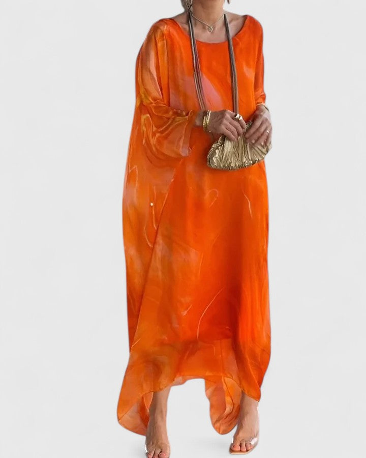 Doris | Women's Relaxed geschnittenes Maxi Dress with Batwing Sleeves
