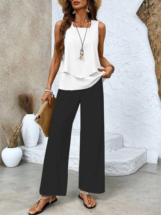Benedetta | Women's Breathable Wide-Leg Vacation Set