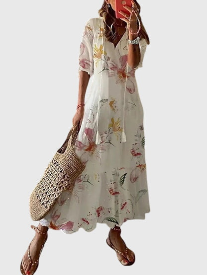 Michaela | Women's Maxi V-Neck Beach Dress