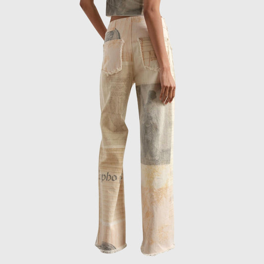 Tanja | Women's Vintage Jeans with High Waist and Print