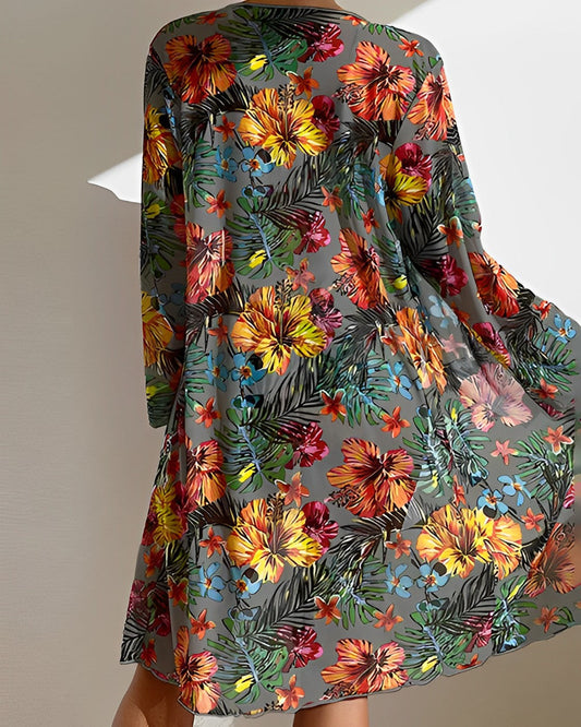 Juanita™ | Tropical Print Bikini Set with Cover-Up