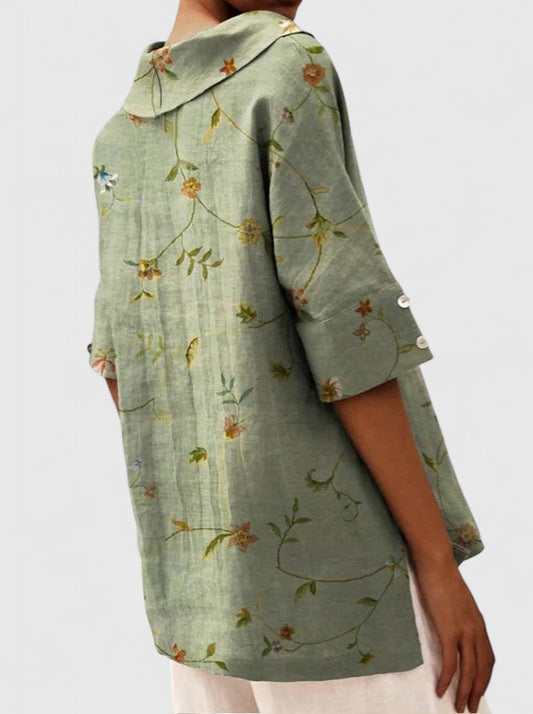 Aleria | Breathable V-Neck Floral Summer Top