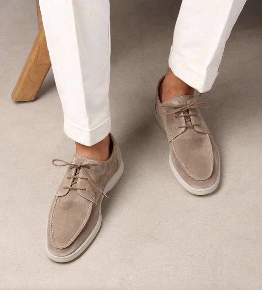 Joshua | Soft Suede Lace-Up Moccasins