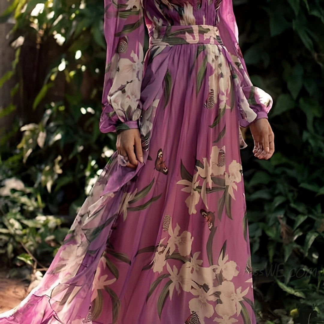 Johanna | Women's Comfortable Floral V-Neck Maxi Dress