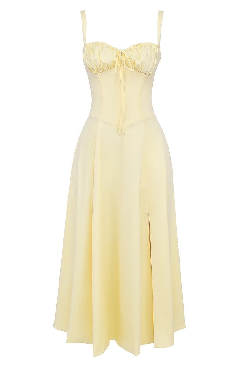 Lydia | Women's Korsett-Midi Dress with Flowing Skirt