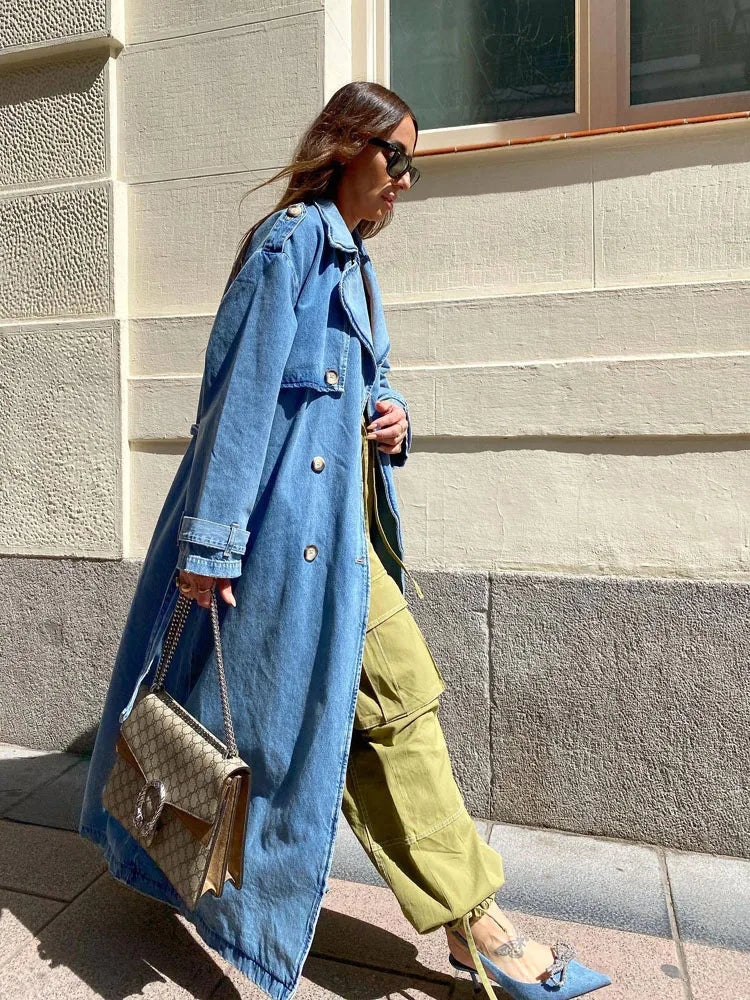 Hayley | Women's Denim Relaxed Trench Coat