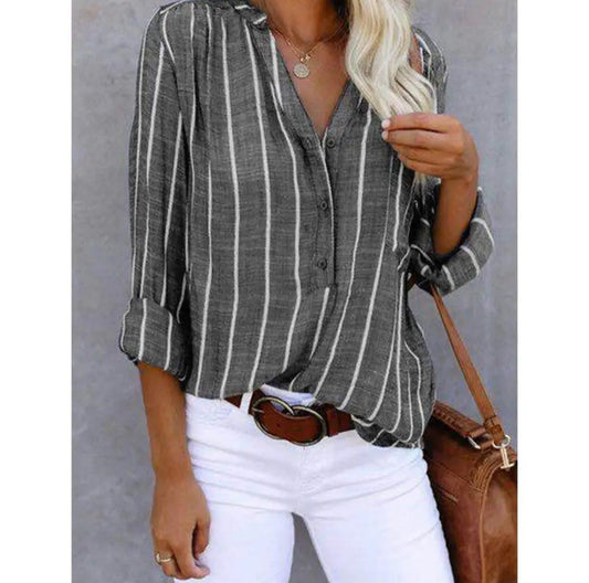 Natasha | Women's Relaxed Striped Summer Blouse