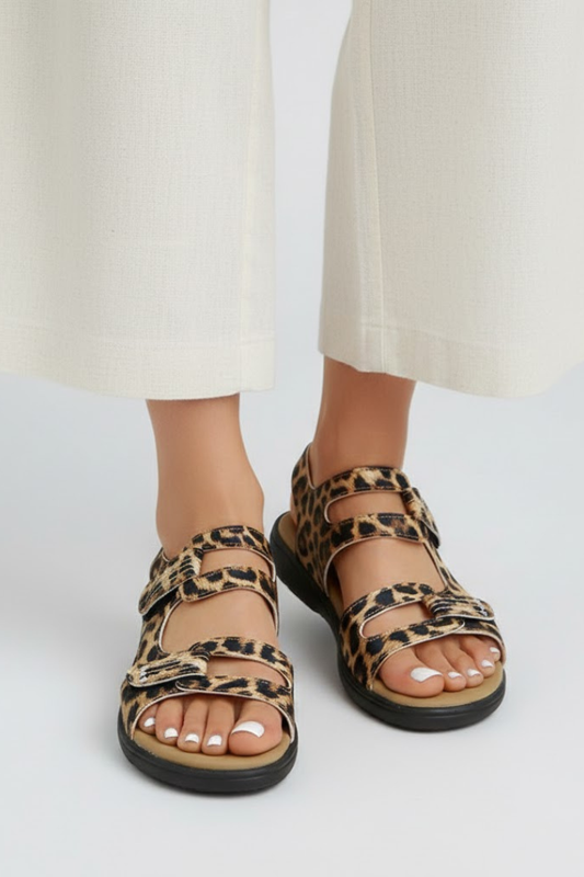Andrea | Women's-Sandals with Heel and multiple Strap in Toe Area