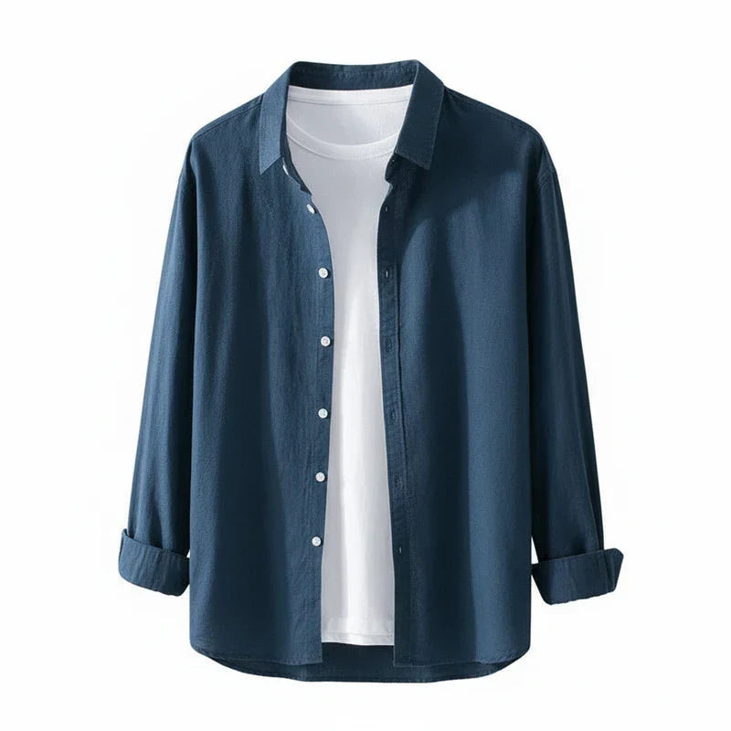 Alexander | Men’s Loose Fit Long Sleeve Shirt with Button Placket