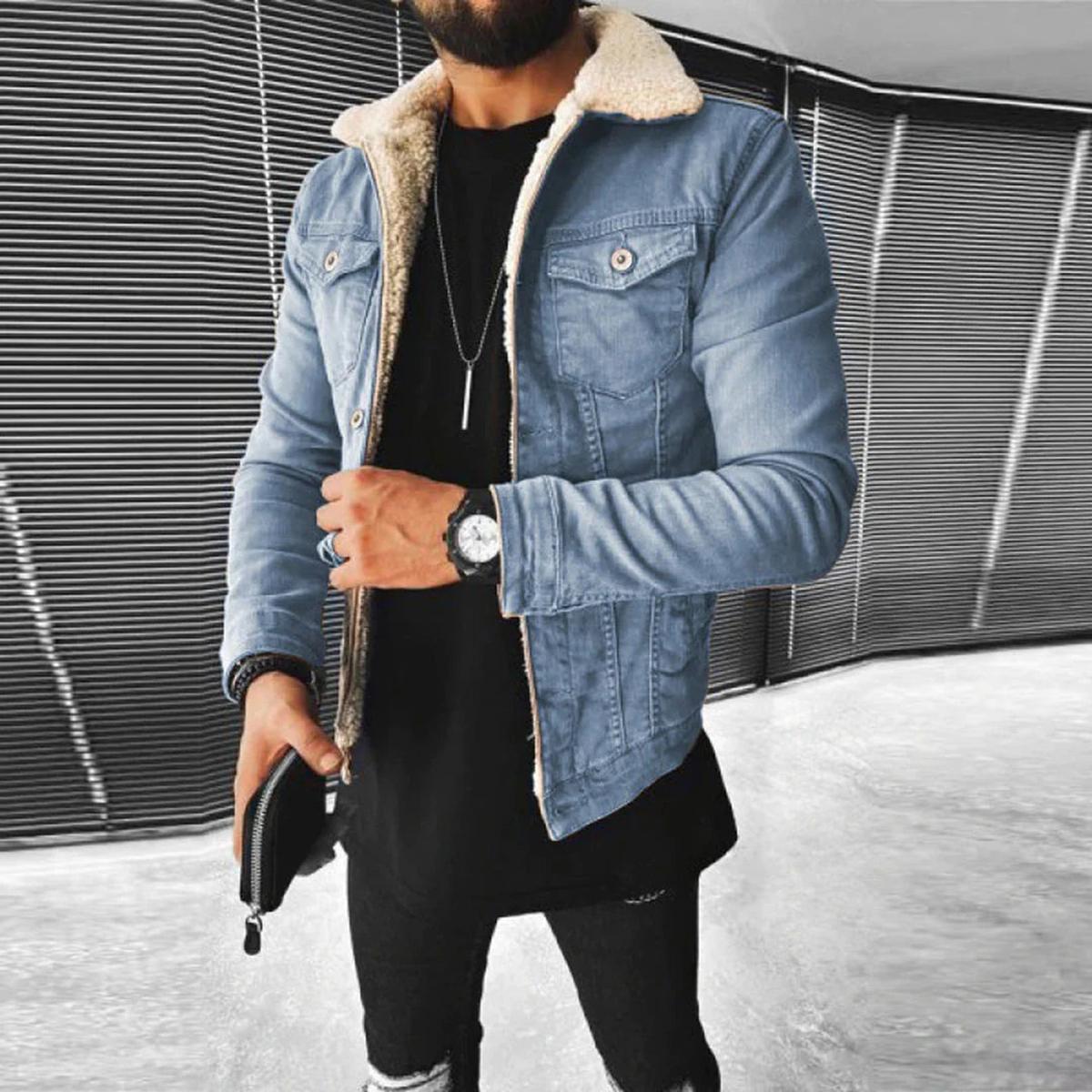 Anthony | Men's Jacket with Button Placket and Layered Look