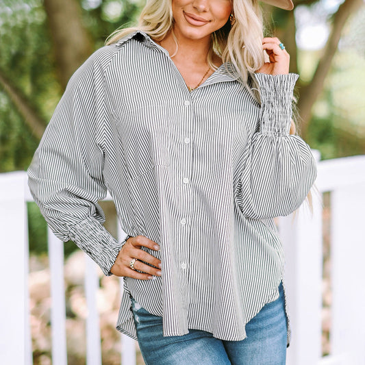 Skye | Sky-Blue Pinstripe Top