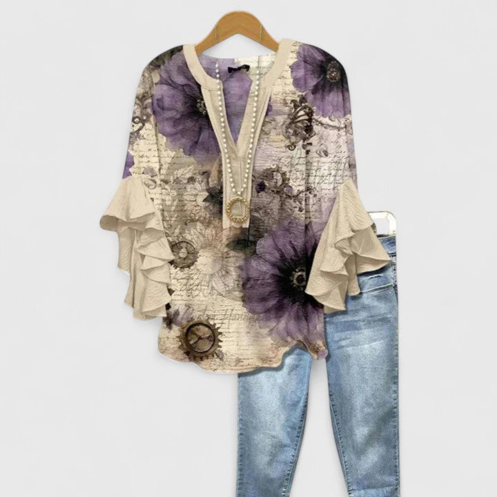 Serafina | Breathable Floral Women's Elegant Blouse
