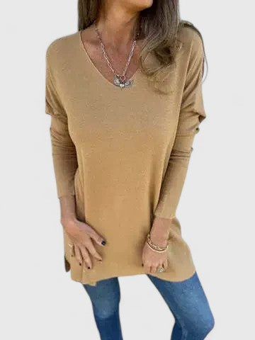Angiola | Women's Oversized V-Neck Lightweight Top