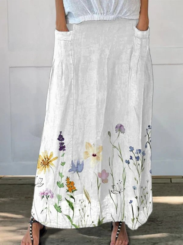 Kisha | Watercolor Spring Meadows Skirt