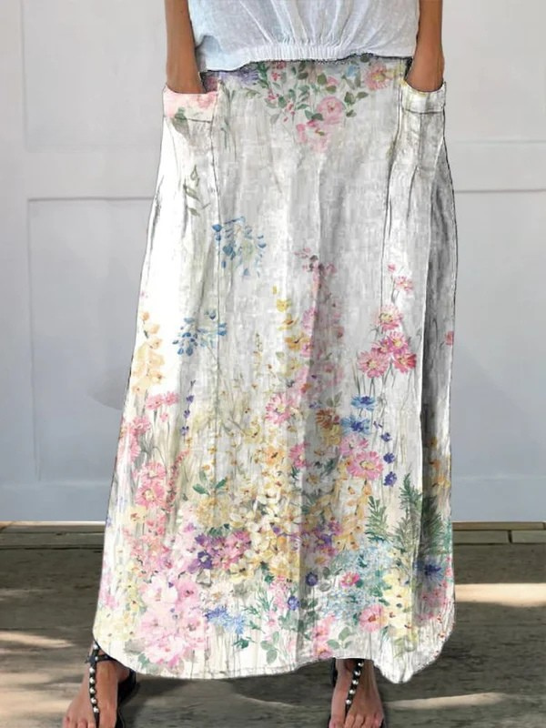 Roxane | Vintage Botanical Floral Skirt