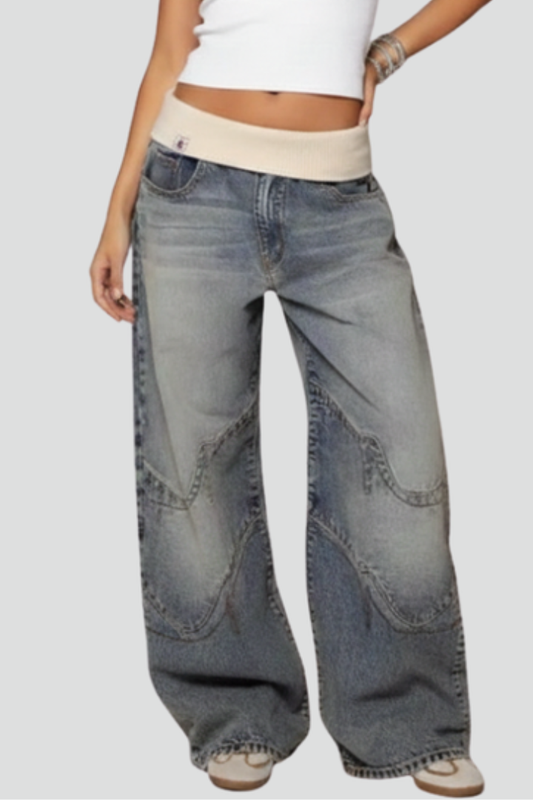 Holly | Women's Denim Wide-Leg Relaxed Pants