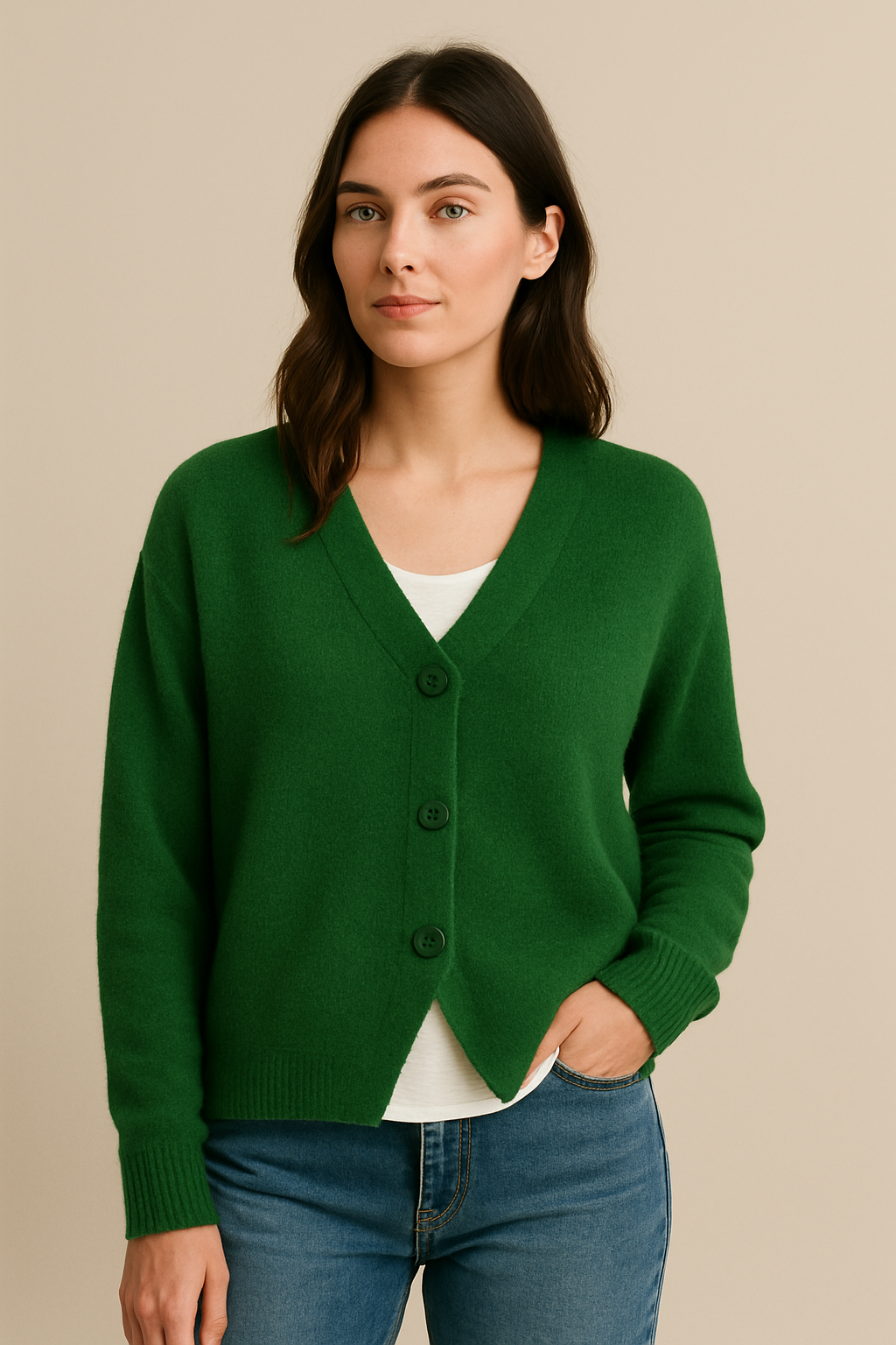 Sandra | Women's V-Neck Relaxed Cozy Cardigan
