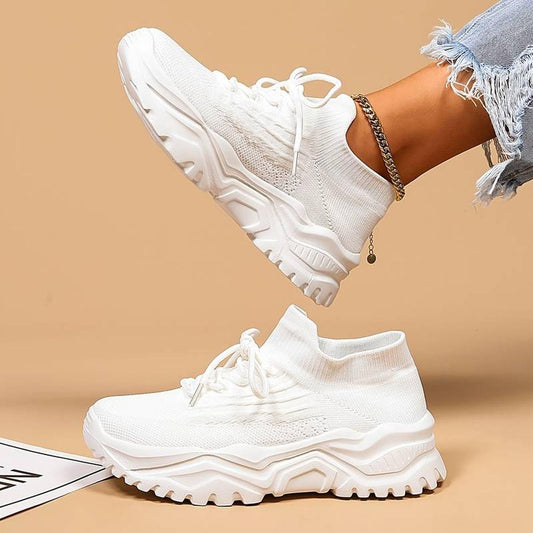 Elke | Women's Knit-Lace-Up Shoes for Casual and Walks