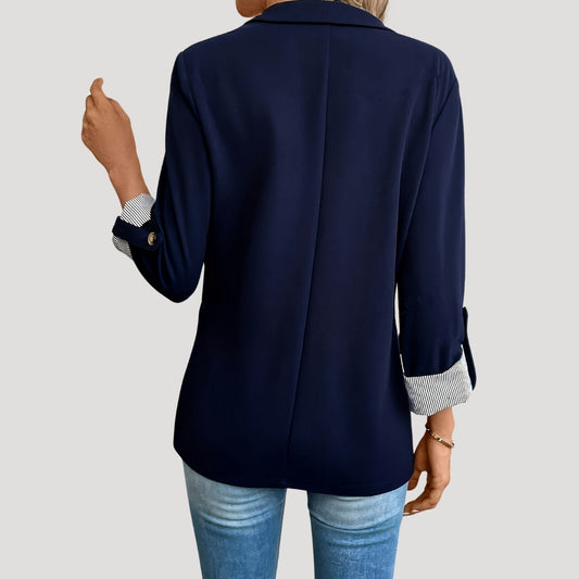 Theresa | Women's Tailored Single-Breasted Blazer with Hochgekrempelten Sleeves
