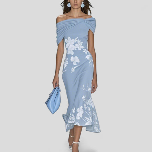 Anna | Women's Floral Off-Shoulder Midi Dress
