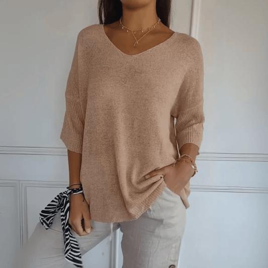 Aricia | Women's Breathable Knit V-Neck Top