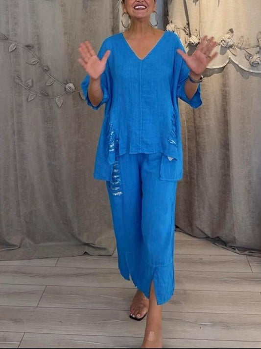 Lorena | Women's Linen Wide-Leg Oversized Summer Top
