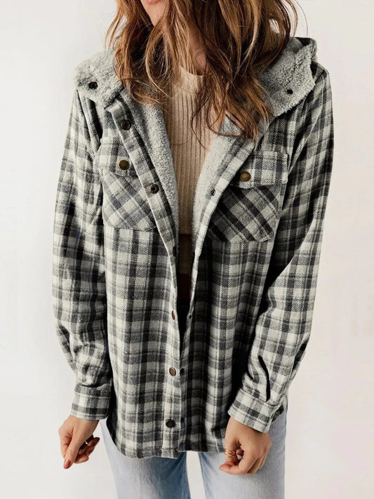 Marilyn | Women's Hooded Button-Down Flannel Jacket