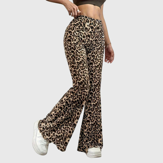 Amaranta | Women's High-Waist Leopard Relaxed Pants