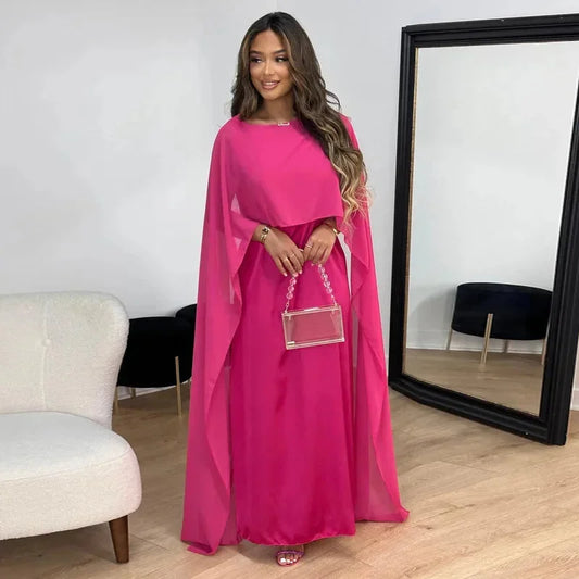 Martina | Women's Cape Maxi Dress for Wedding Guests