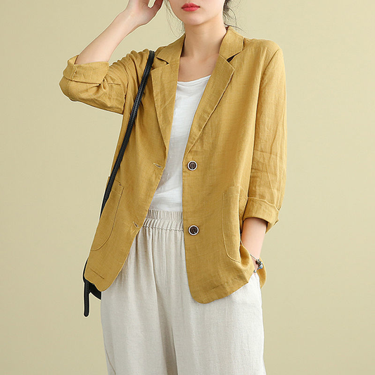 Allegra | Women's Breathable Linen Relaxed Work Blazer