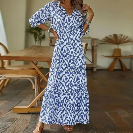 Eleanor | Women's Summer Elegant Maxi Dress with Schnittdetails