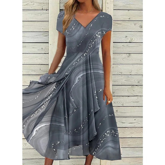 Isa | Women's Midi V-Neck Work Dress