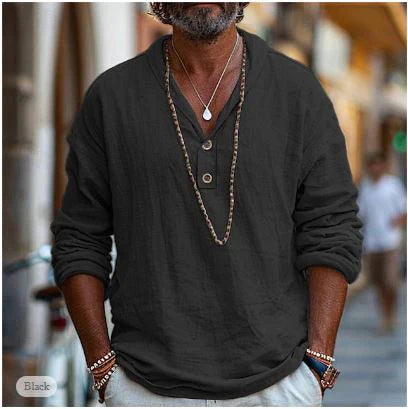 Zenaro | Men’s Hooded Button-Neck Casual Shirt