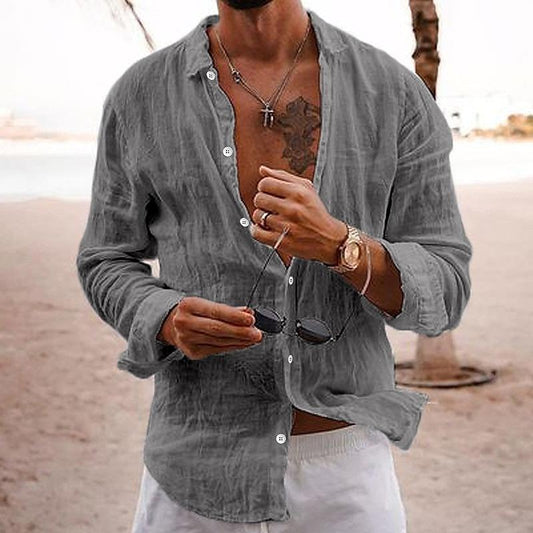Vincenzo | Men’s Relaxed Fit Beach Button-Up Shirt