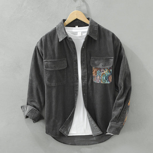 Vincenzo | Men’s Textured Utility Casual Shirt
