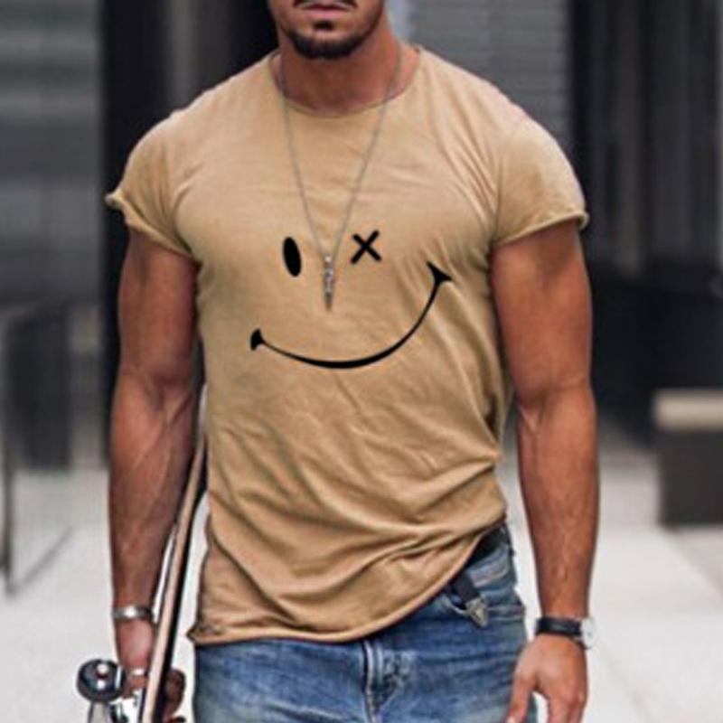 Adrian | Men's Grafik Smile Freizeit Short Sleeve T-Shirt