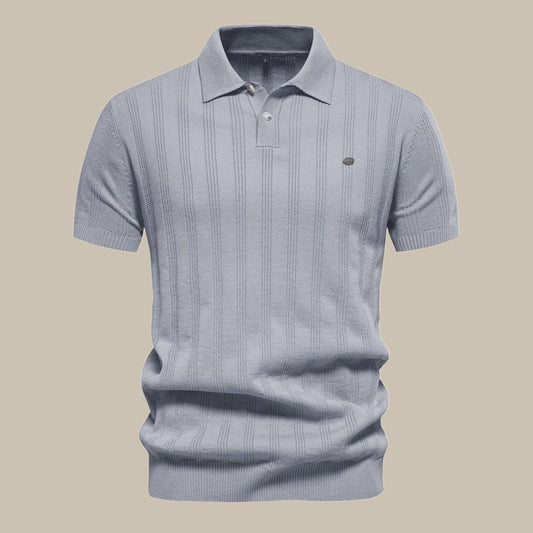 Stefano | Men’s Textured Button Polo Knit Shirt