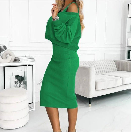 Barbara | Women's Casual-Set with Knit Sweater and Midi Dress