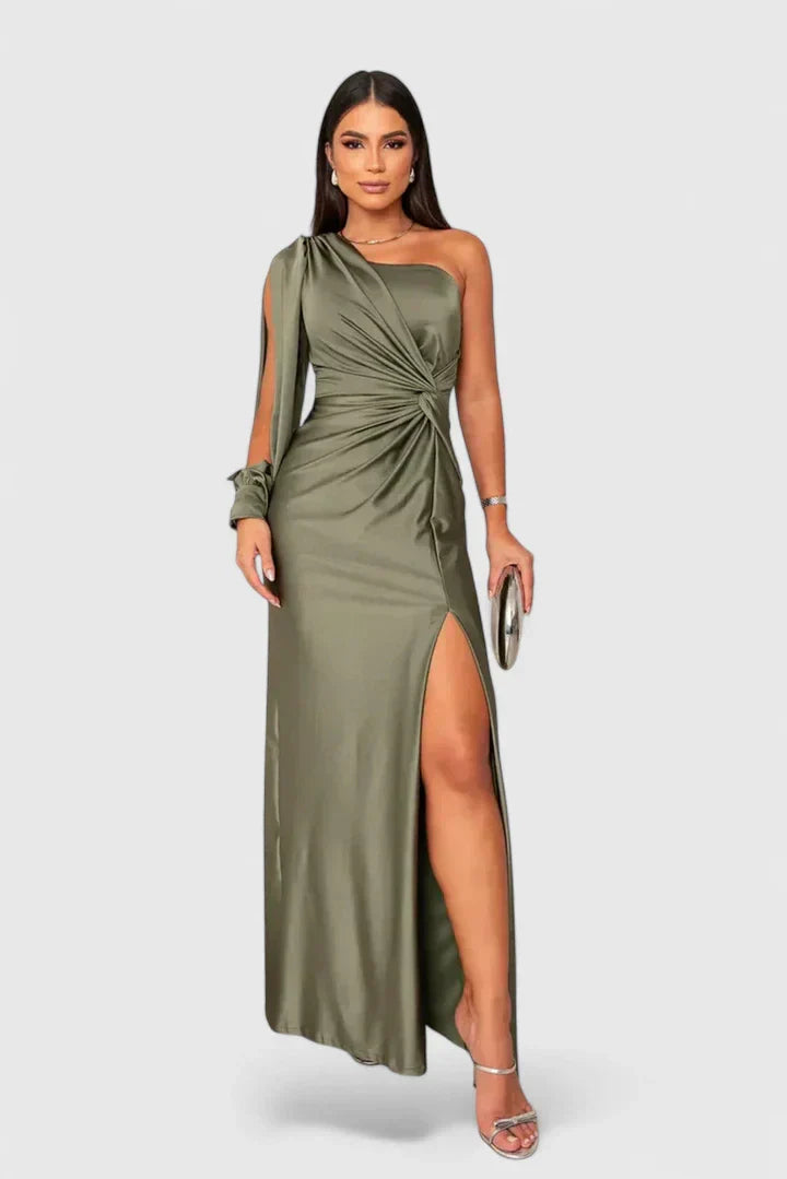 Kirsten | Women's Evening Dress with a Shoulder and Ruching