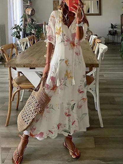AURORA Maxi V-Neck Beach Women's Dress