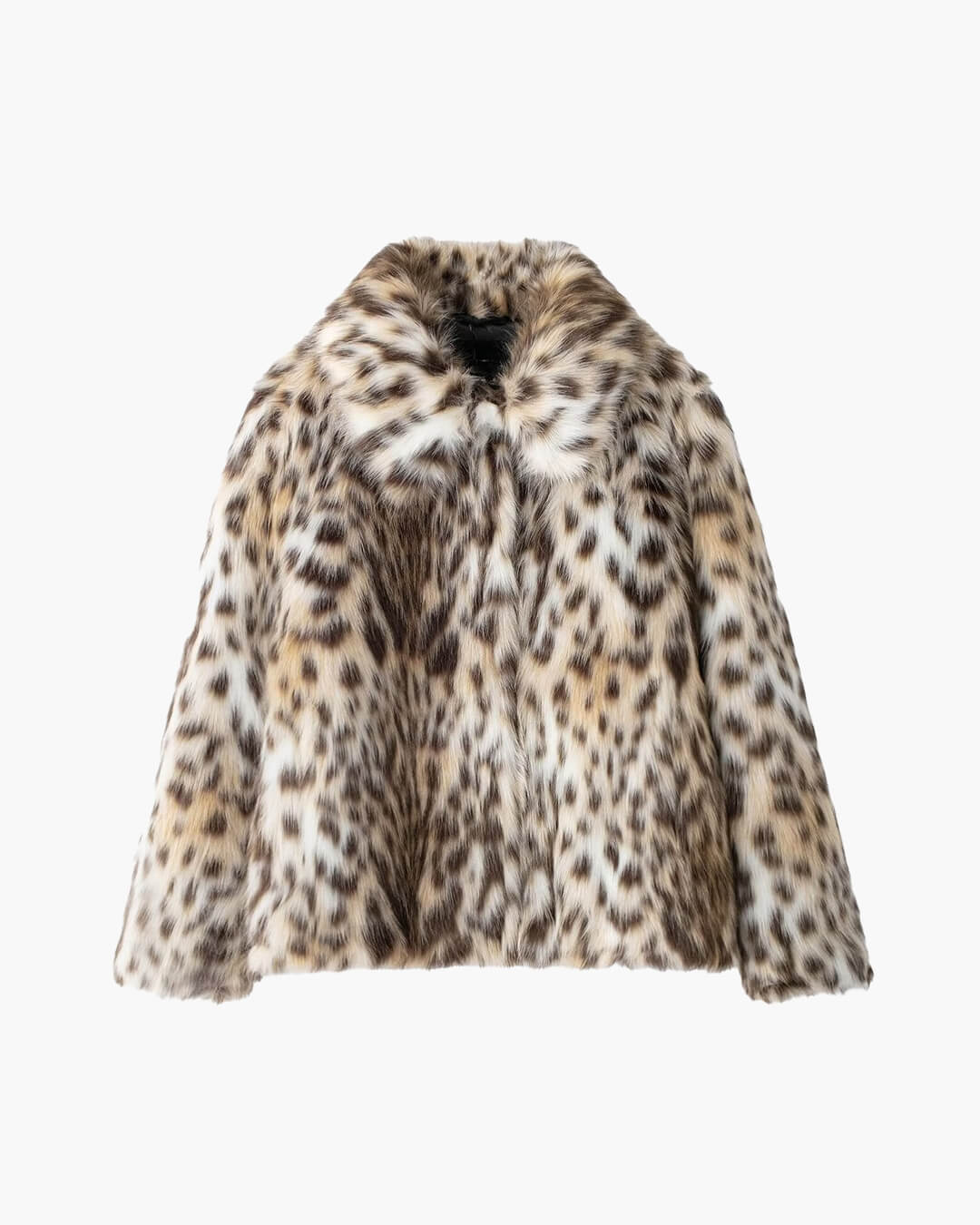 Josephine | Women's Plush Brown Faux Fur Cropped Jacket